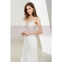 Spaghetti Strap Low Open Back Lace White Mermaid Prom Dress - Ref L1925 - 07