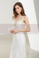 Spaghetti Strap Low Open Back Lace White Mermaid Prom Dress - Ref L1925 - 07