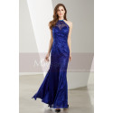 Side-Slit Lace Blue Wedding-Guest Dresses - Ref L1905 - 03