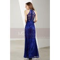 Side-Slit Lace Blue Wedding-Guest Dresses - Ref L1905 - 05