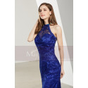 Side-Slit Lace Blue Wedding-Guest Dresses - Ref L1905 - 06