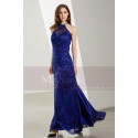 Side-Slit Lace Blue Wedding-Guest Dresses - Ref L1905 - 07