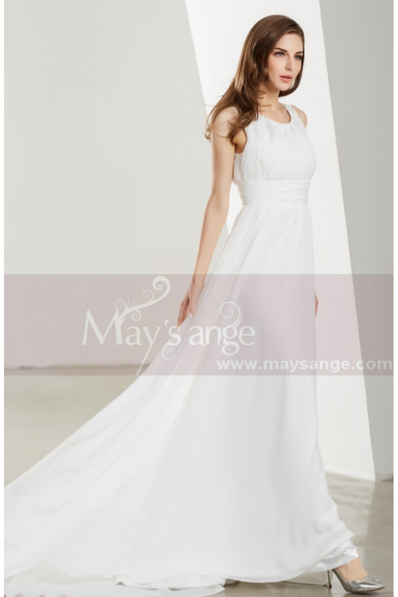 Long Chiffon White Ball Gown Dresses - Ref L1906 - 01