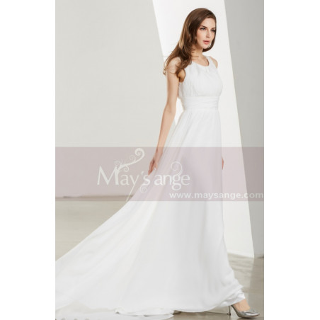 Long Chiffon White Ball Gown Dresses