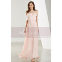 Short Sleeve Pink Long Party Dress With Thin Straps - Ref L1907 - 04