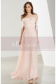 Short Sleeve Pink Long Party Dress With Thin Straps - Ref L1907 - 04