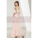 Short Sleeve Pink Long Party Dress With Thin Straps - Ref L1907 - 03