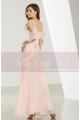 Short Sleeve Pink Long Party Dress With Thin Straps - Ref L1907 - 03