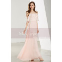 Short Sleeve Pink Long Party Dress With Thin Straps - Ref L1907 - 02