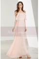 Short Sleeve Pink Long Party Dress With Thin Straps - Ref L1907 - 02