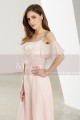 Short Sleeve Pink Long Party Dress With Thin Straps - Ref L1907 - 06