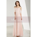 Short Sleeve Pink Long Party Dress With Thin Straps - Ref L1907 - 07