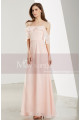 Short Sleeve Pink Long Party Dress With Thin Straps - Ref L1907 - 07