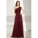 Long Beautiful Burgundy Evening Gowns With One Shoulder - Ref L1911 - 04