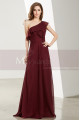 Long Beautiful Burgundy Evening Gowns With One Shoulder - Ref L1911 - 04