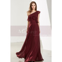 Long Beautiful Burgundy Evening Gowns With One Shoulder - Ref L1911 - 02