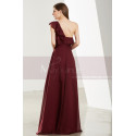 Long Beautiful Burgundy Evening Gowns With One Shoulder - Ref L1911 - 03