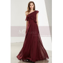 Long Beautiful Burgundy Evening Gowns With One Shoulder - Ref L1911 - 05