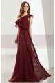 Long Beautiful Burgundy Evening Gowns With One Shoulder - Ref L1911 - 06