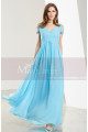 Empire-Waist Blue Sky Long Prom Dress with Straps - Ref L1915 - 02