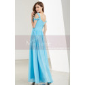 Empire-Waist Blue Sky Long Prom Dress with Straps - Ref L1915 - 04