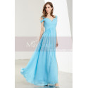Empire-Waist Blue Sky Long Prom Dress with Straps - Ref L1915 - 05