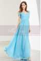Empire-Waist Blue Sky Long Prom Dress with Straps - Ref L1915 - 05