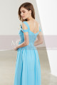 Empire-Waist Blue Sky Long Prom Dress with Straps - Ref L1915 - 03