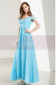 Empire-Waist Blue Sky Long Prom Dress with Straps - Ref L1915 - 06