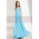 Empire-Waist Blue Sky Long Prom Dress with Straps - Ref L1915 - 07