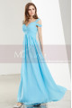 Empire-Waist Blue Sky Long Prom Dress with Straps - Ref L1915 - 07