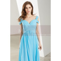 Empire-Waist Blue Sky Long Prom Dress with Straps - Ref L1915 - 08