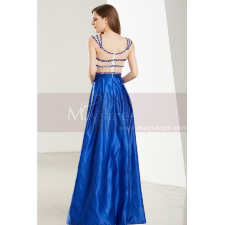 Robe De Cérémonie Longue Femme Bleu Turquoise Satin
