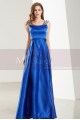 Sleeveless Beaded Strap Royal Blue Satin Prom Dress - Ref L1916 - 03