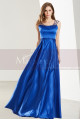 Sleeveless Beaded Strap Royal Blue Satin Prom Dress - Ref L1916 - 06