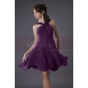Violet Short Party Dress With Crossed Straps - Ref C191 - 036