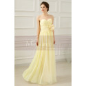 Strapless Long Yellow Dress With Flower On The Waist - Ref L665 - 02