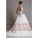Top Lace White Simple Wedding Gown With Thin Strap - Ref M019 - 03