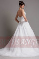 Top Lace White Simple Wedding Gown With Thin Strap - Ref M019 - 03