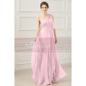 robe de soirée grec mousseline rose - Ref L765 - 02