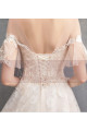 Flutter Sleeves Vintage Ivory Boho Wedding Gown With Romantic Train - Ref M1902 - 04