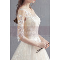 Splendide Robe Ceremonie Mariage Chic Manche Longue Transparente Et Jolie Broderie - Ref M1904 - 03