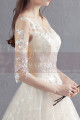 Splendide Robe Ceremonie Mariage Chic Manche Longue Transparente Et Jolie Broderie - Ref M1904 - 03