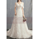 V-Neck Embroidered Bodice Bohemian Wedding Dresses With Flounce Sleeve - Ref M1906 - 02