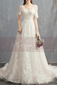 V-Neck Embroidered Bodice Bohemian Wedding Dresses With Flounce Sleeve - Ref M1906 - 02