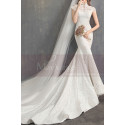 High Collar Lace Mermaid Wedding Gowns With Sleeves - Ref M1907 - 03