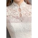 High Collar Lace Mermaid Wedding Gowns With Sleeves - Ref M1907 - 04