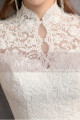 High Collar Lace Mermaid Wedding Gowns With Sleeves - Ref M1907 - 04