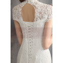 High Collar Lace Mermaid Wedding Gowns With Sleeves - Ref M1907 - 05