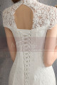 High Collar Lace Mermaid Wedding Gowns With Sleeves - Ref M1907 - 05